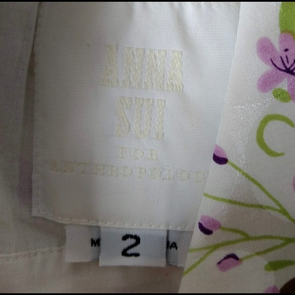 Anthropologie ANNA SUI Silk Lilac Floral H… - Picture 3 of 4